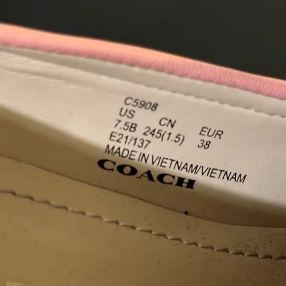 Coach Blush Pink Leather Loafers - Picture 5 of 7